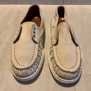 Aquatalia Women's Off White Leather Moccasins Size 11 SB104